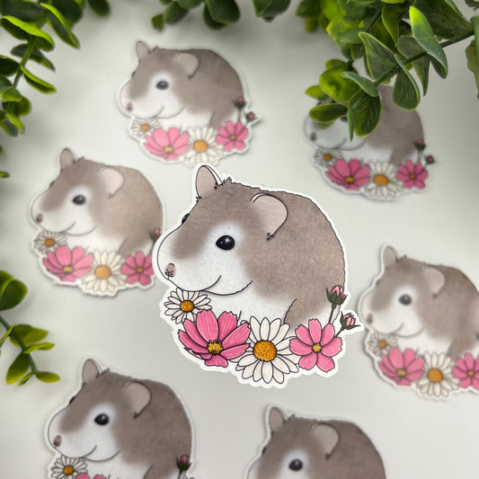 Spring Hamster Vinyl Sticker