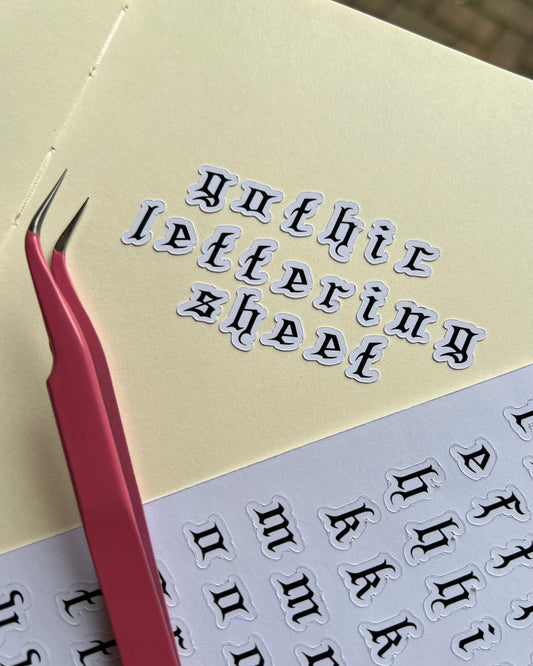 Gothic Lettering Sticker Sheet