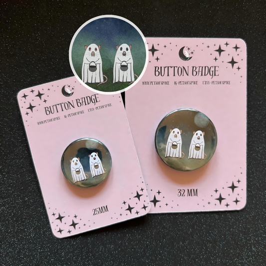 Ghost Rat Friends Button Badge