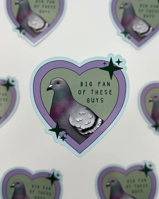 Big Fan Of Pigeons Vinyl Sticker