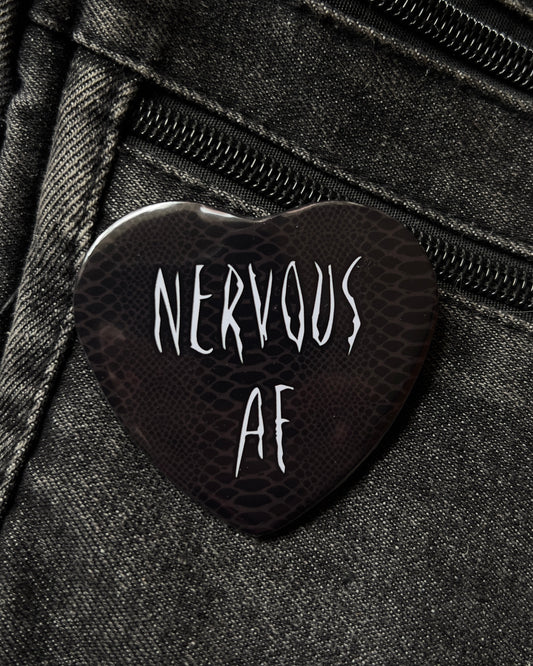 Nervous AF Heart Badge