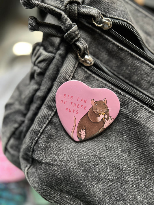 Big Fan Of Rats Heart Badge