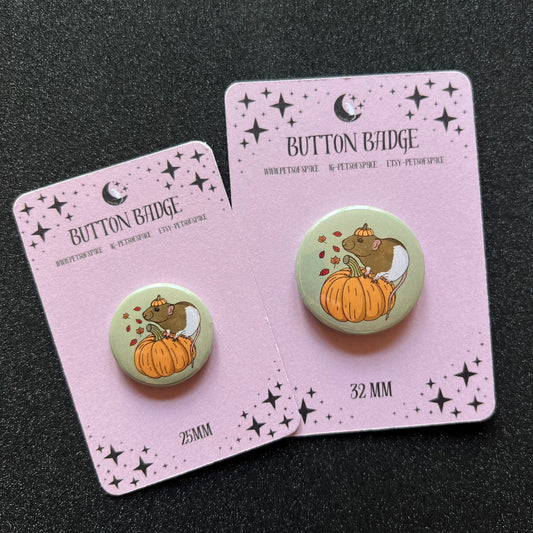 Autumn Pumpkin(g) Button Badge