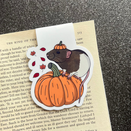 Autumn Pumpkin(g) Rat Magnetic Bookmark