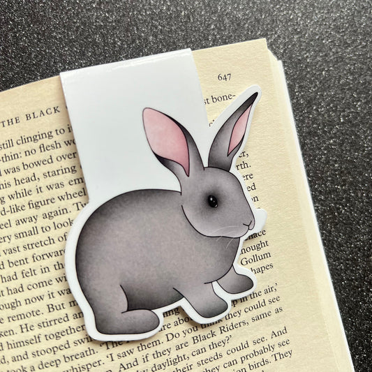 Grey Bunny Magnetic Bookmark